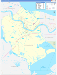 St. Charles Parish (County) Basic Wall Map